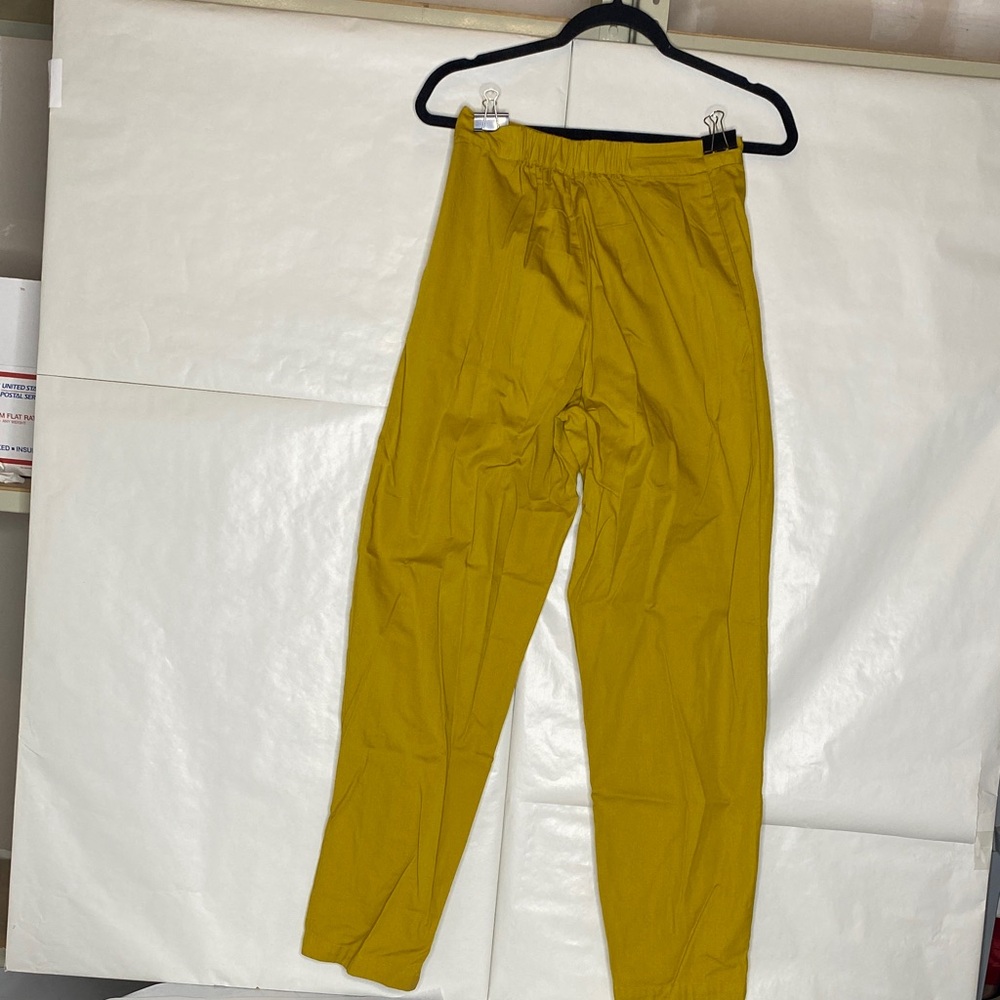 Slim Pleated Pants in Mustard - Women’s Casual Trousers - Picture 2 of 7